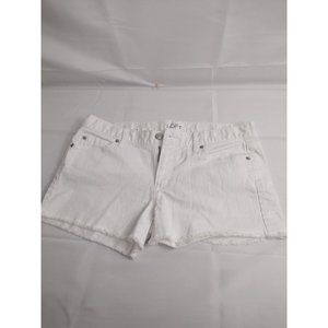 Loft Ann Taylor Shorts Womens 6Cut Off Denim Flat Front White Ladies Casual